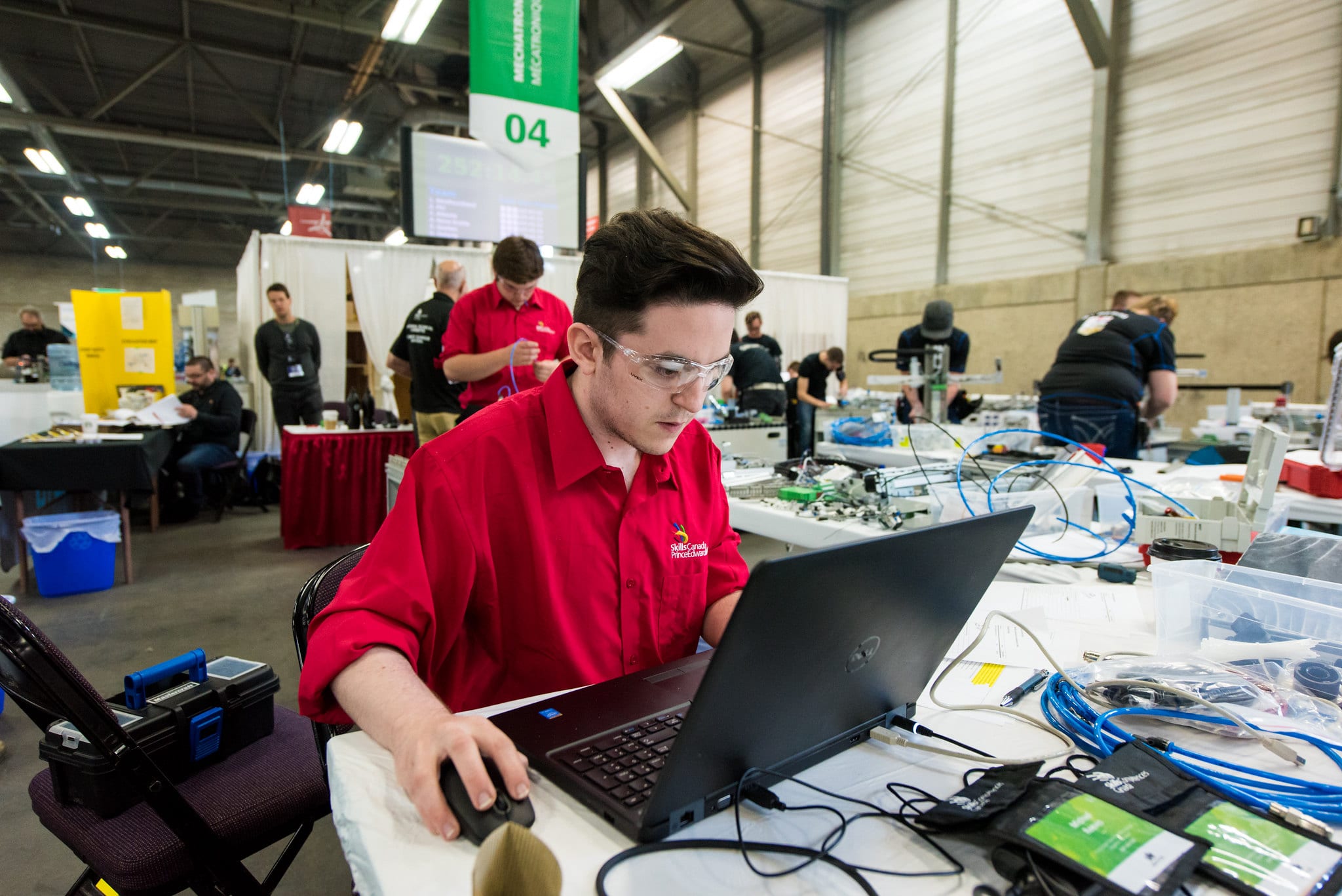 man using a laptop computer